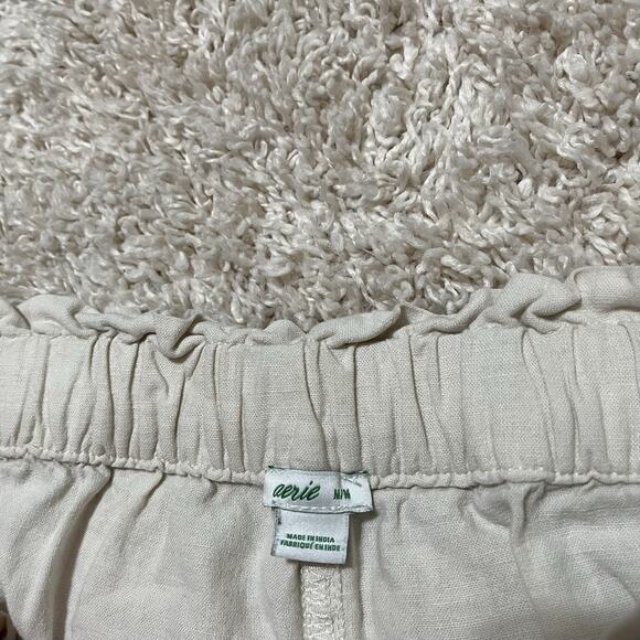 Aerie Versatile Beige Paperbag High Waisted Cargo Linen Blend Jogger Pants - Picture 5 of 6